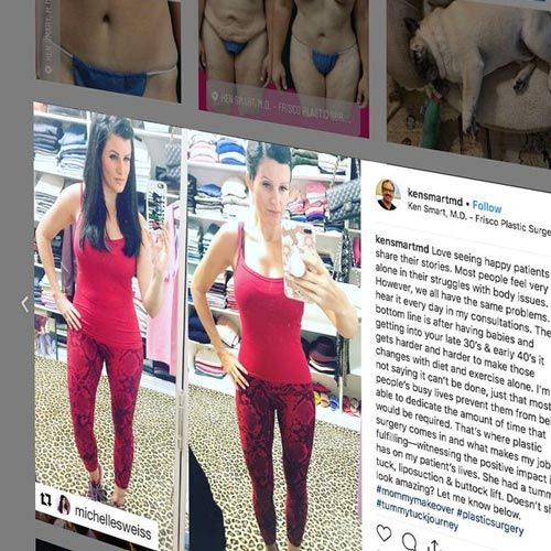 Monitor showing review for Frisco Plastic Surgery & MedSpa